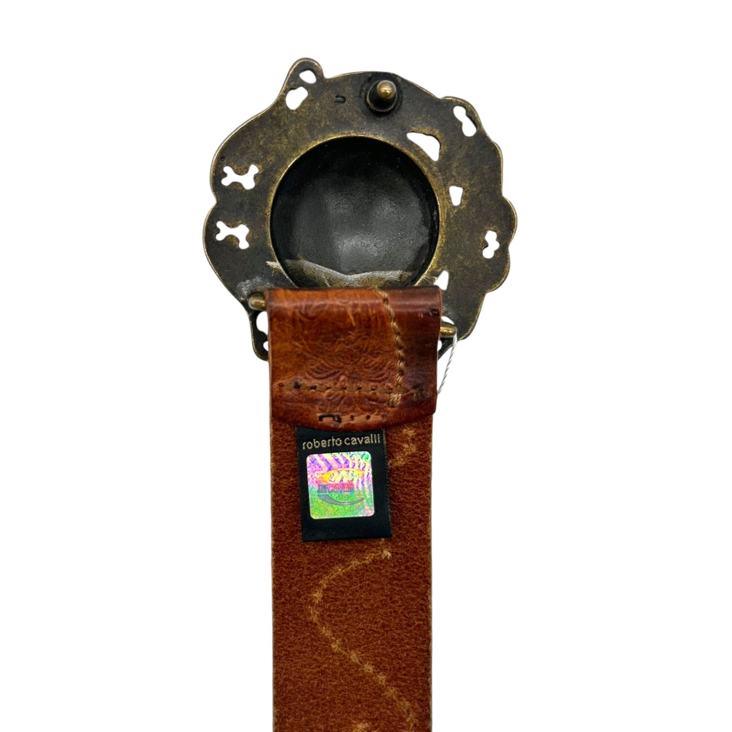 Just Cavalli Roberto Cavalli Brown Leather Logo Belt