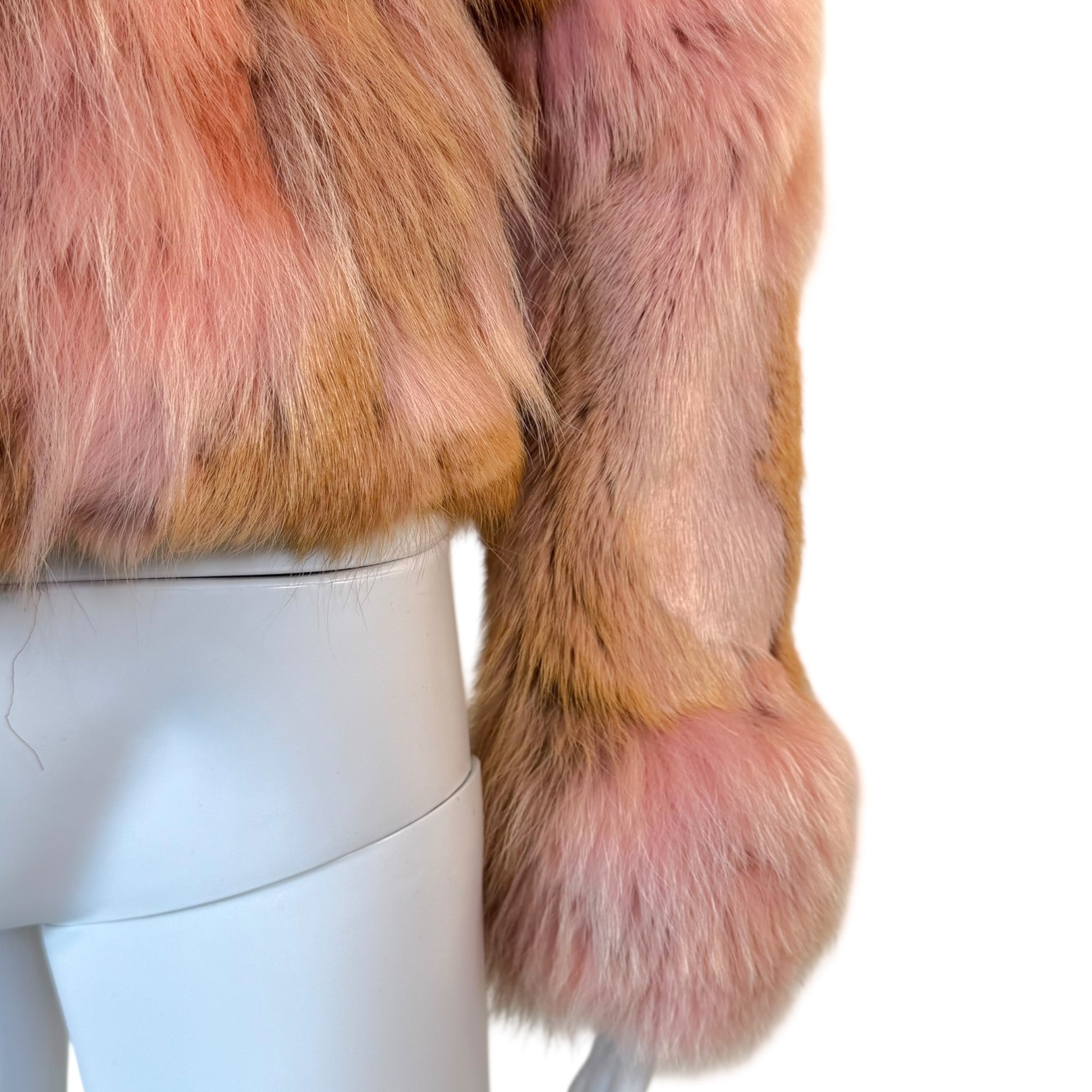 Vintage Pink Brown Fur Coat Early 2000s