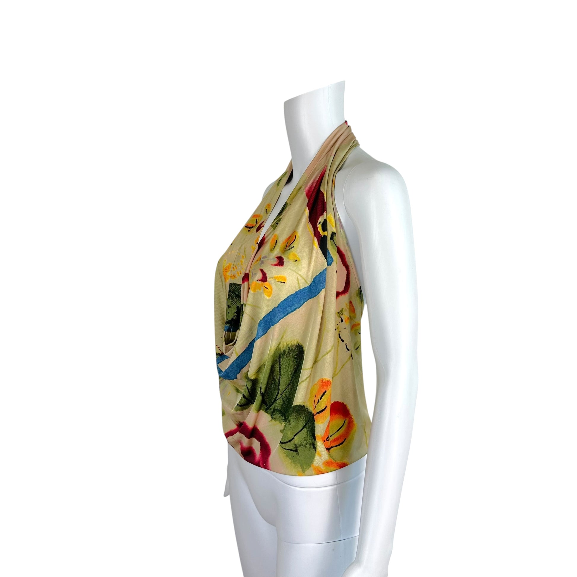 Jean Paul Gaultier Floral Print Halter Tank Top