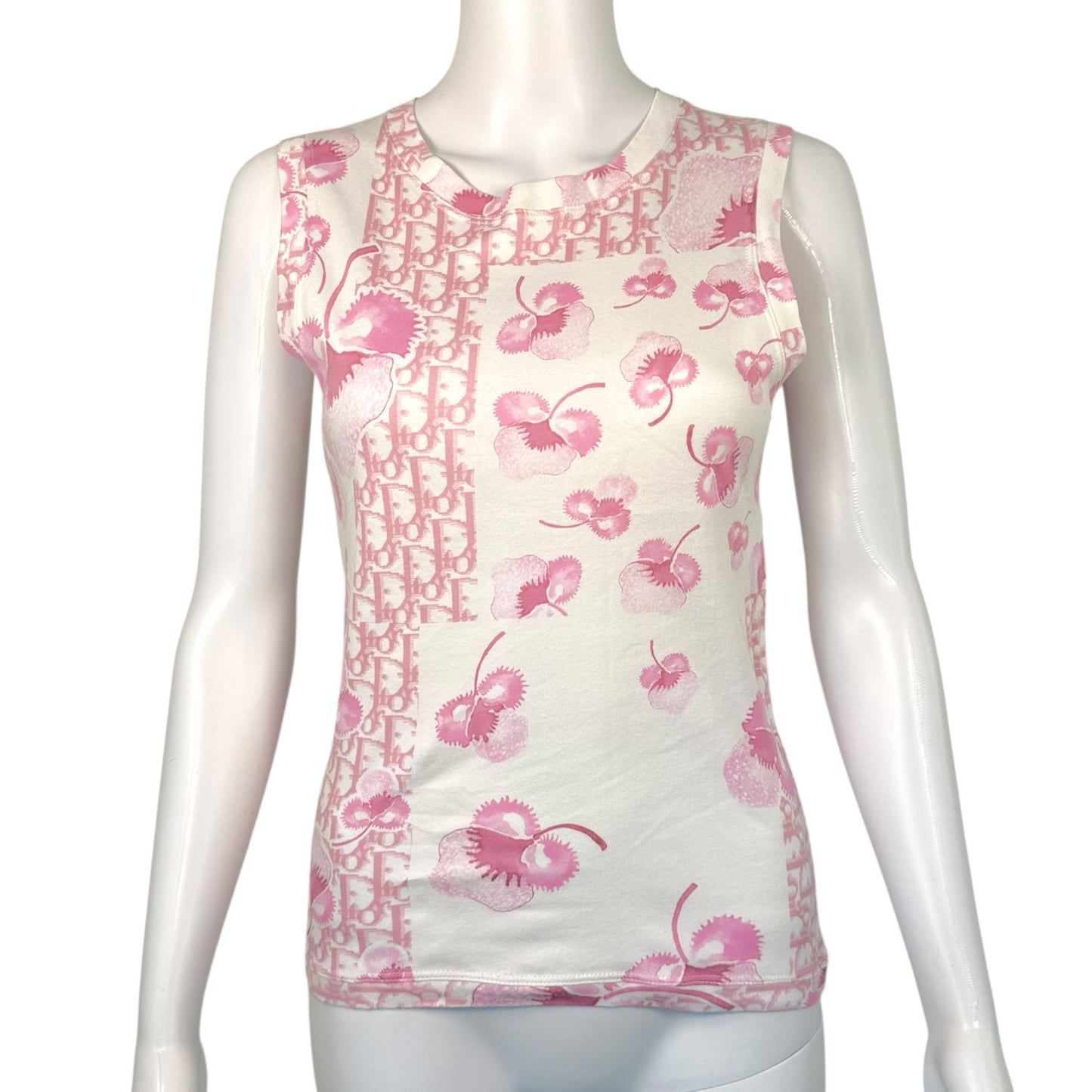 Christian Dior S/S 2005 'Girly Dior' Pink Floral Monogram Tank Top