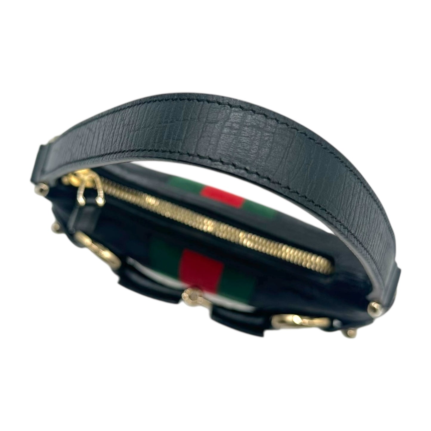 Gucci by Tom Ford Black Monogram & Stripe Horsebit Pochette Bag