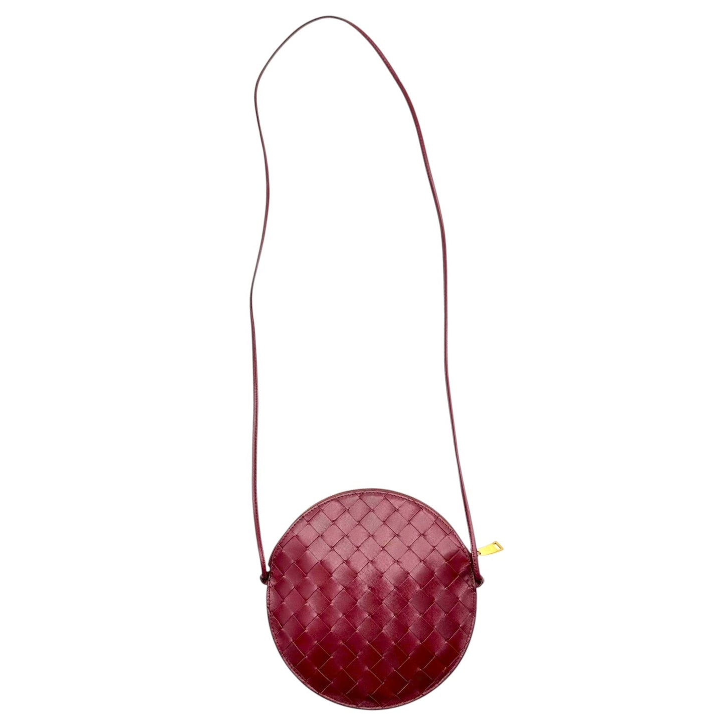 Bottega Veneta Circle Crossbody Mini Bag Burgundy Leather
