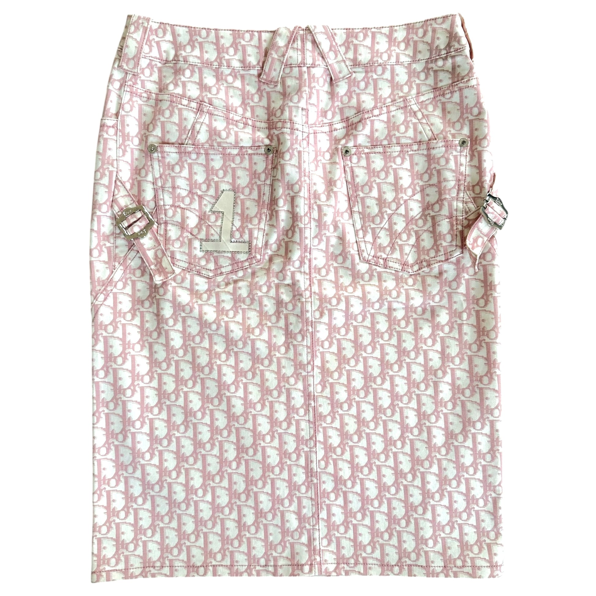 Christian Dior S/S 2004 Pink Trotter Monogram Midi Skirt - Outfit Repeater