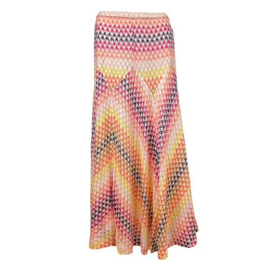 Missoni Pink & Orange Knit Flared Midi Skirt