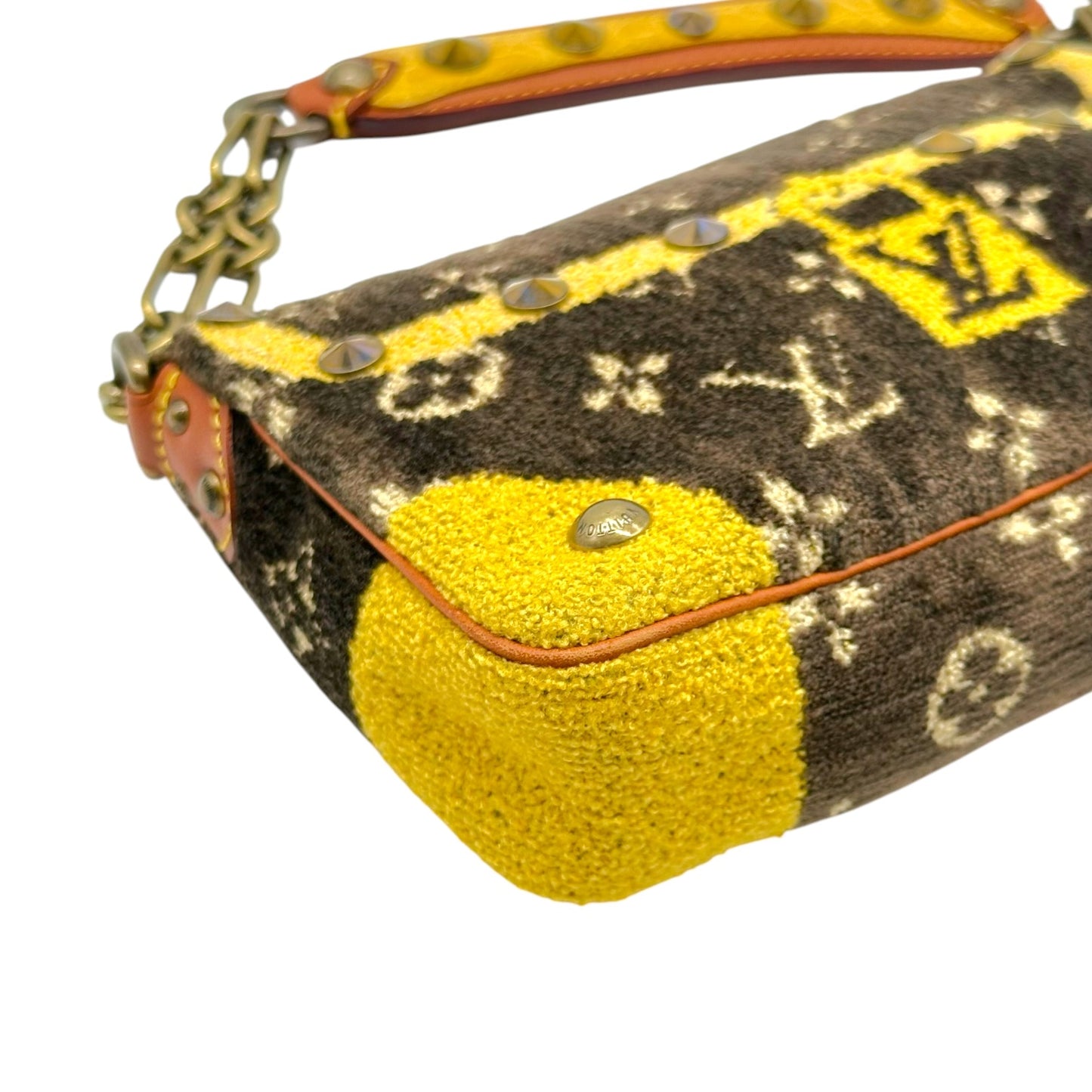 Louis Vuitton Brown & Gold Trompe L'oeil Studded Pochette Bag
