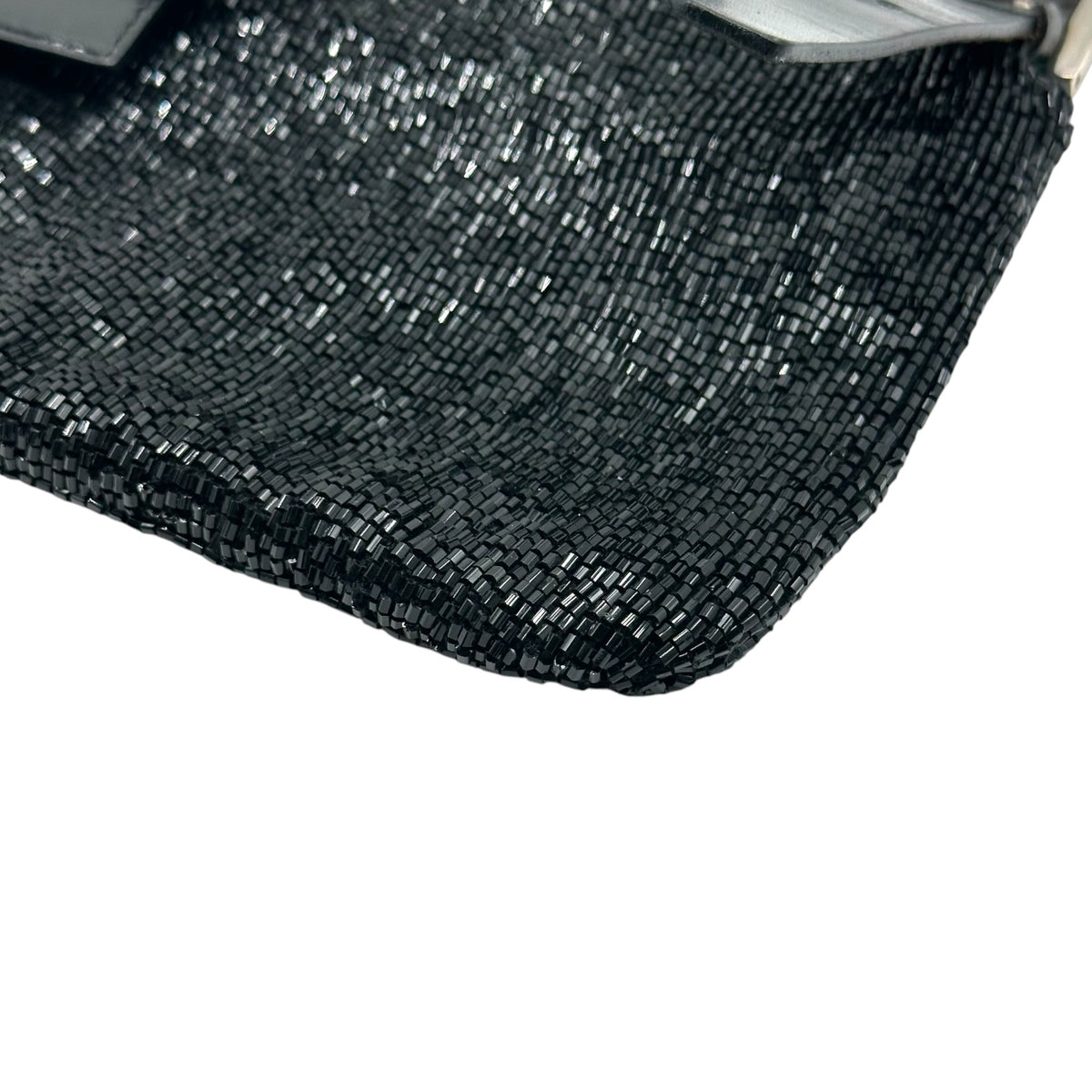 Fendi Black Beaded Crossbody Baguette Bag