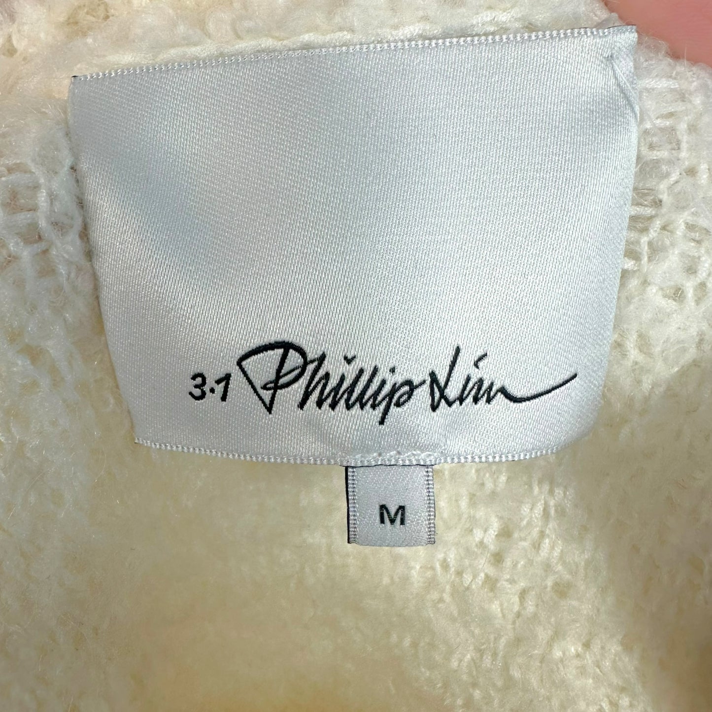 3.1 Phillip Lim Ivory Chunky Fringe Trim Sweater