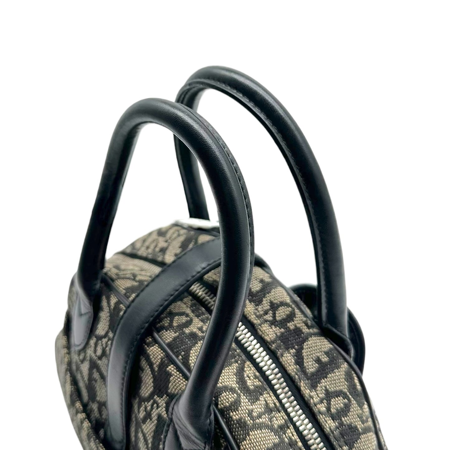 Christian Dior Black Trotter Monogram Small Bowler Handbag