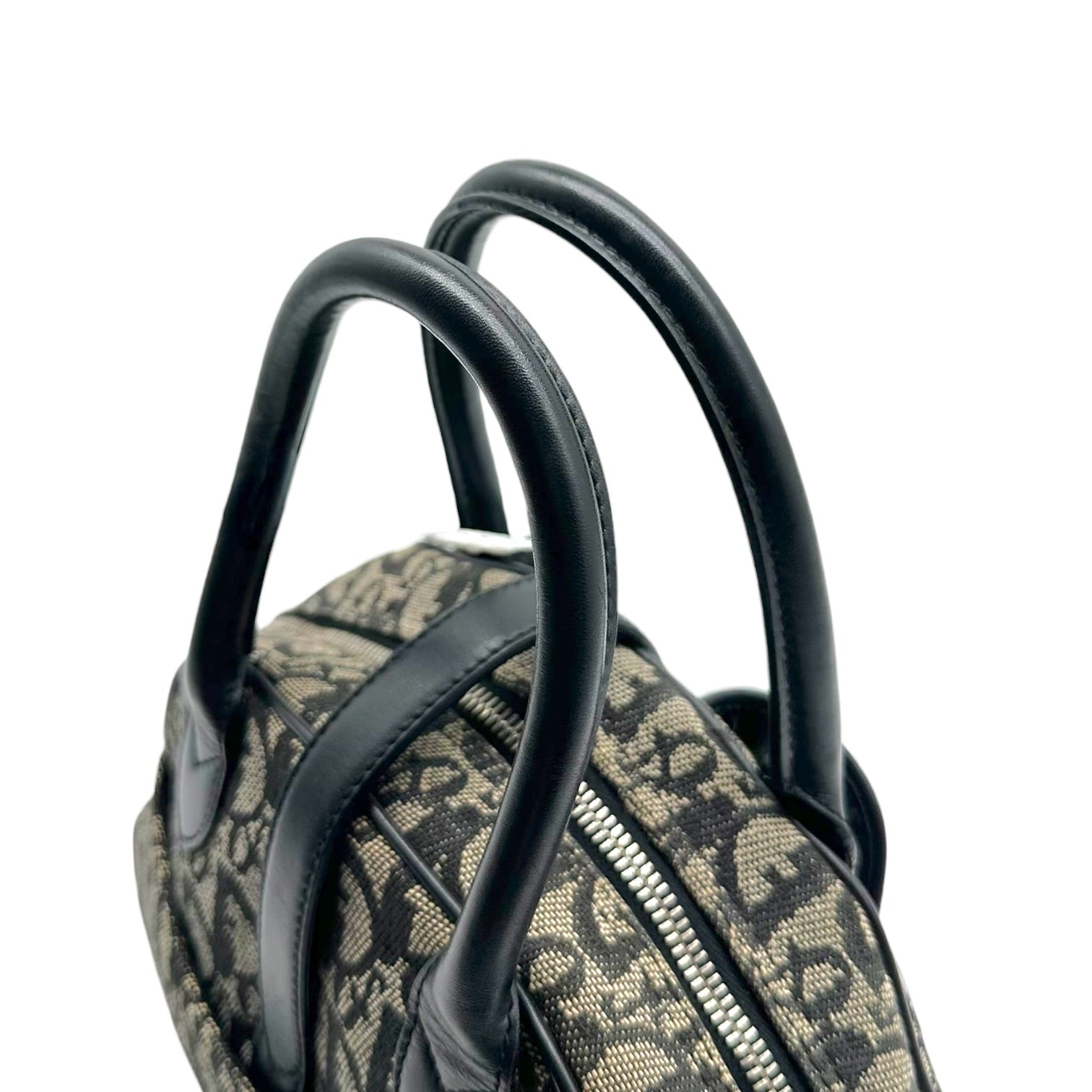 Christian Dior Black Trotter Monogram Small Bowler Handbag