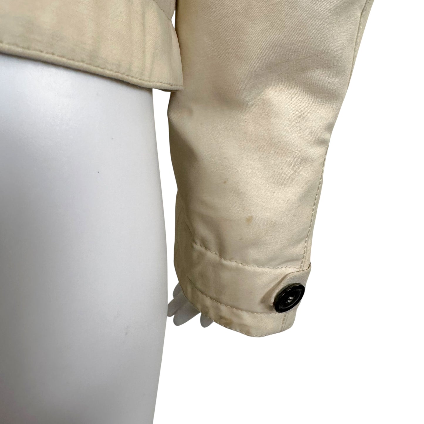 Louis Vuitton Ivory Button Front Fox Fur Collar Jacket