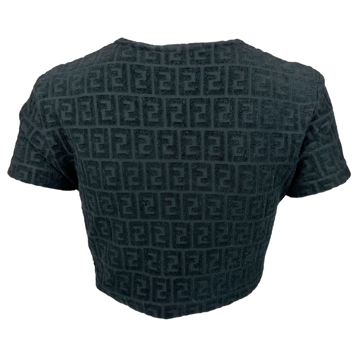 Fendi Monogram Black Terry Crop Top - Outfit Repeater