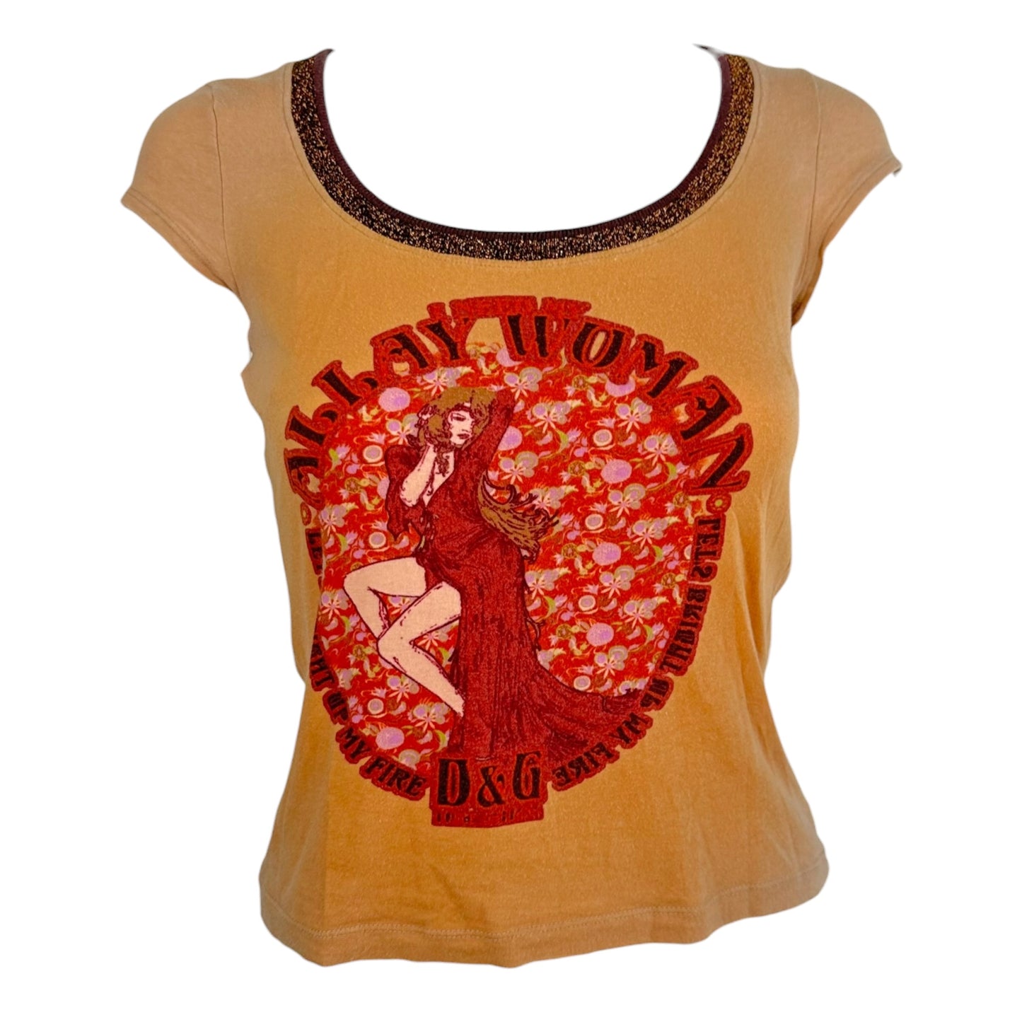 D&G Dolce & Gabbana Lady Graphic Gradient Print T-Shirt