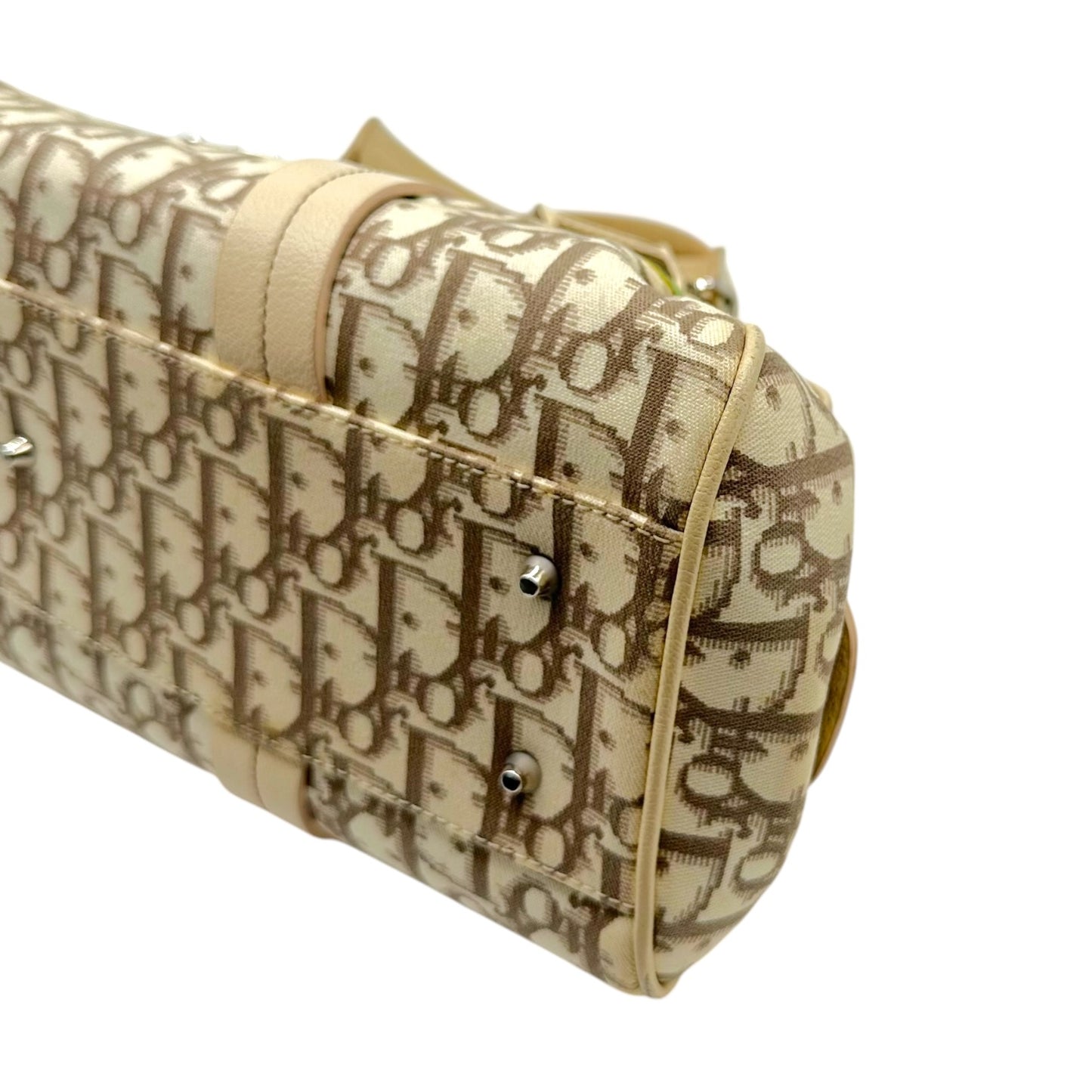 Christian Dior Ivory Floral Embroidered Bowler Bag