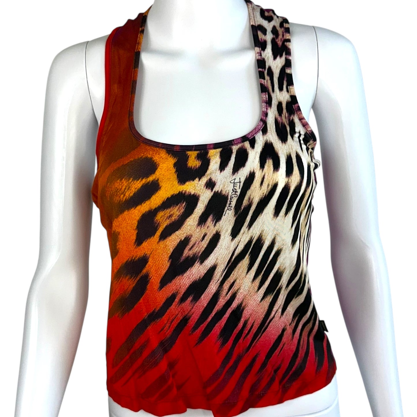 Just Cavalli Roberto Cavalli Multicolor Leopard Print Tank Top - Outfit Repeater