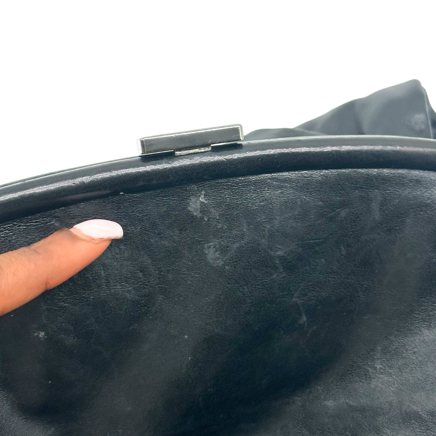 Chanel Black Silver Rock Chain Handbag 2000s Vintage