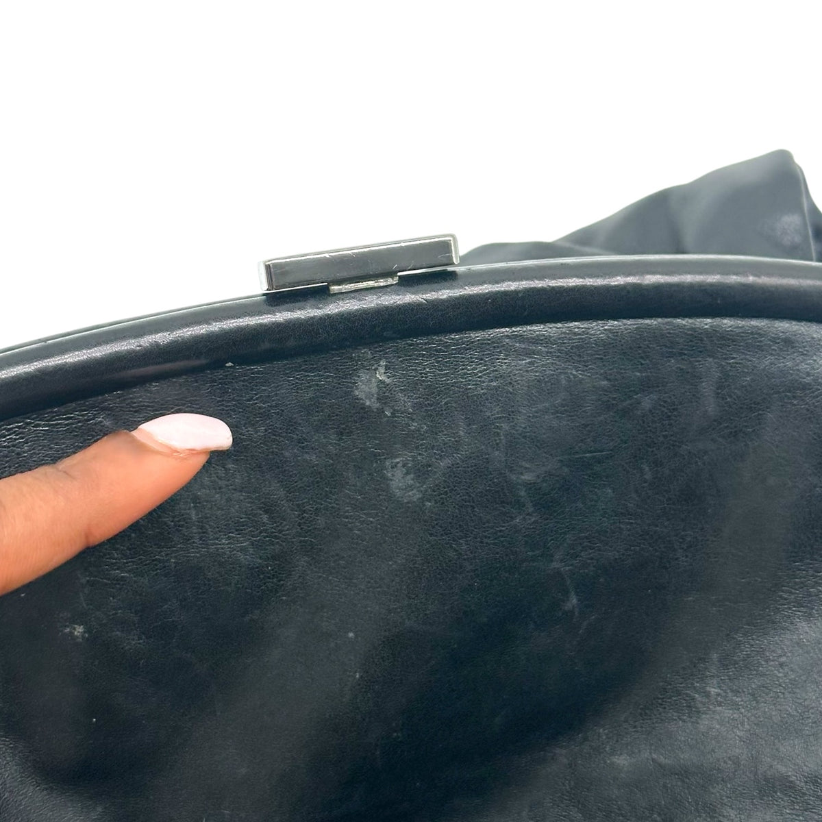 Chanel Black Silver Rock Chain Handbag 2000s Vintage