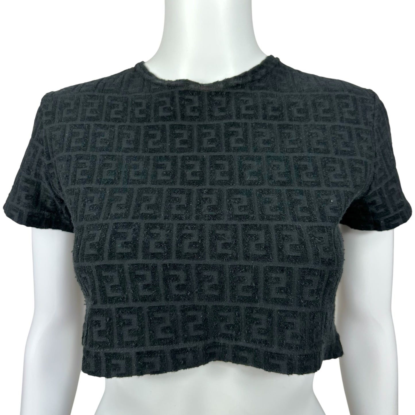 Fendi Monogram Black Terry Crop Top - Outfit Repeater