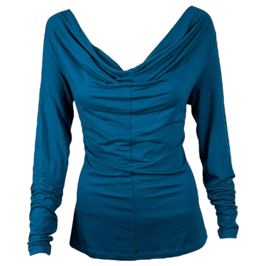 Jean Paul Gaultier Teal Blue Cowl Neck Longsleeve Top