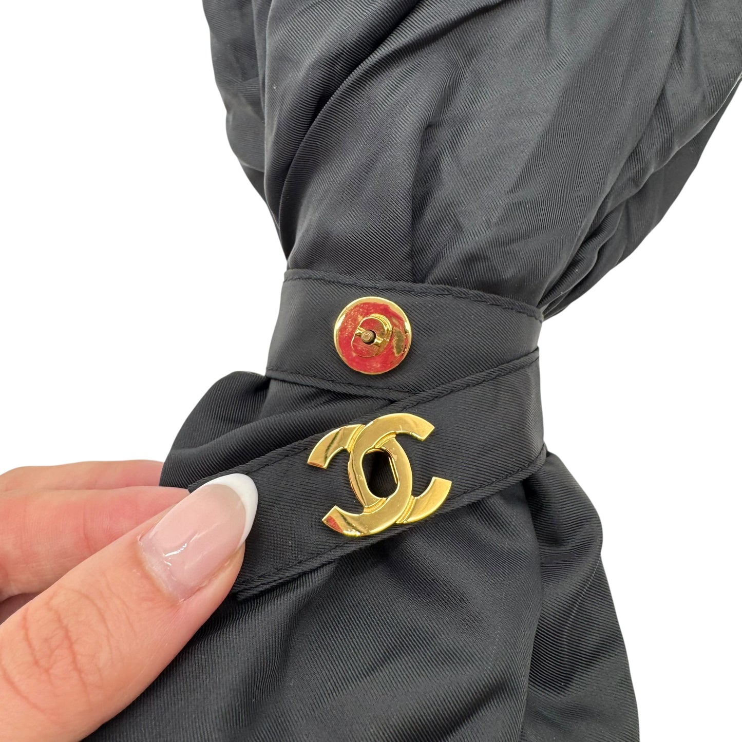 Chanel Black CC Turnlock Umbrella & Quilted Matelasse Case