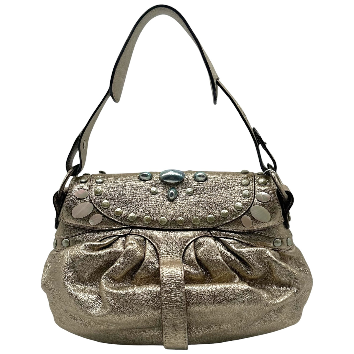 Loewe Metallic Leather Shoulder Bag with Mother of Pearl