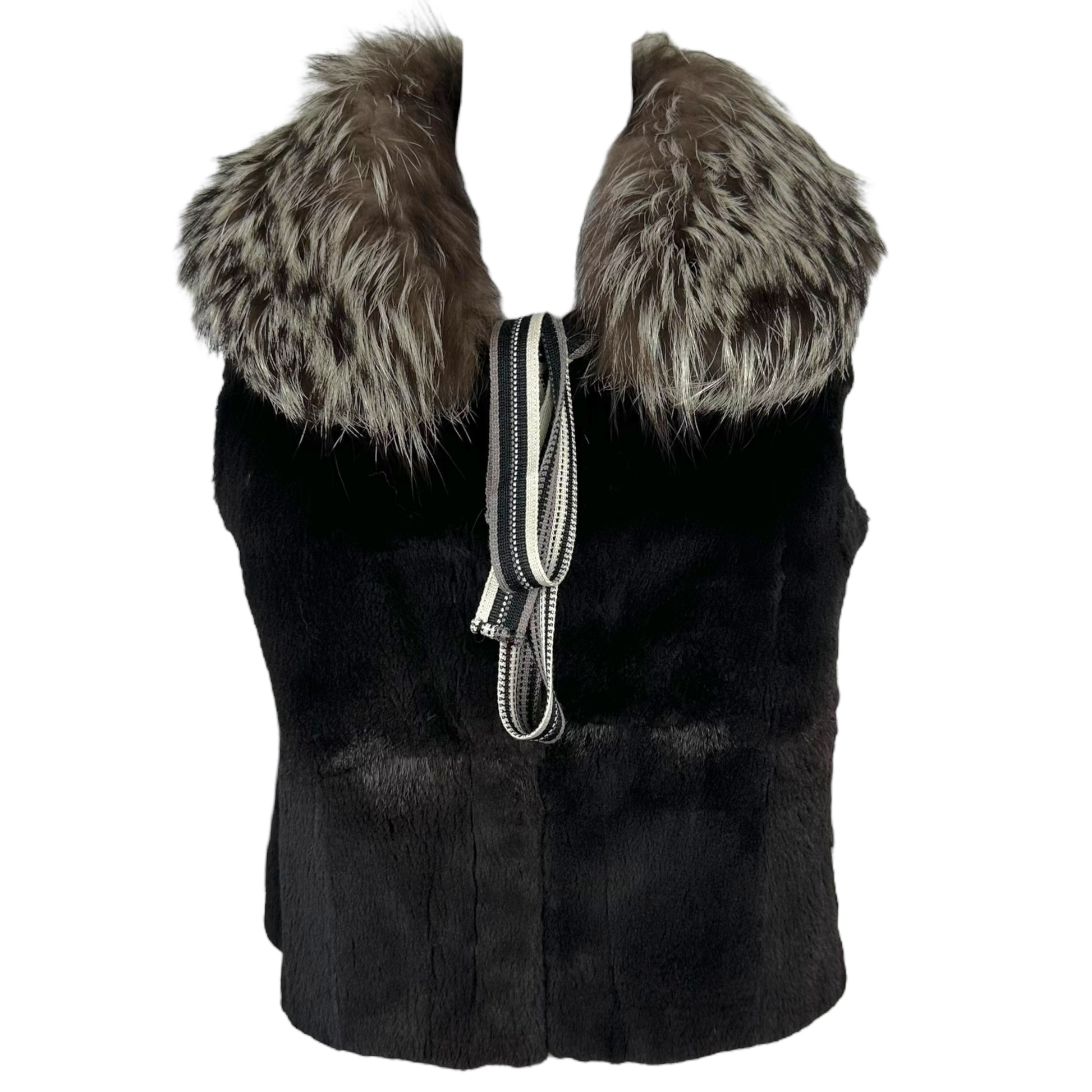 Missoni Fox Fur Trim Rabbit Fur Vest - Outfit Repeater