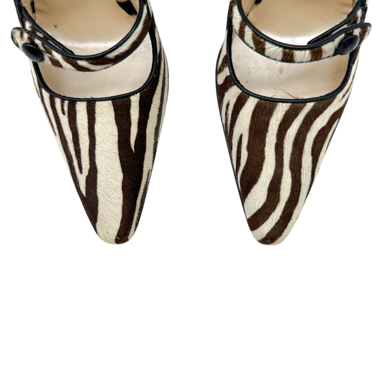 Christian Dior Zebra Print Ponyhair Pointed Toe Heels