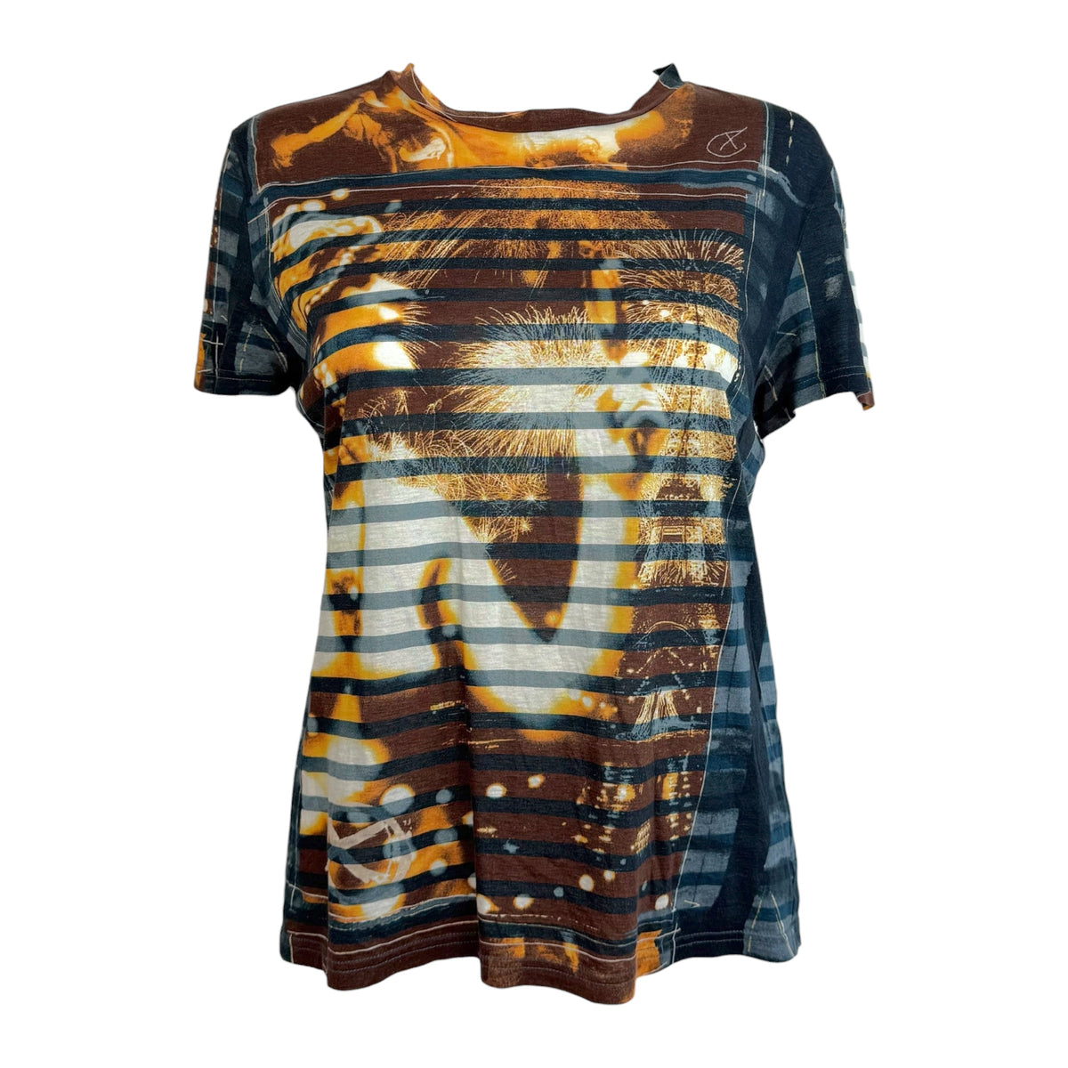 Jean Paul Gaultier Statue Printed Striped T-Shirt