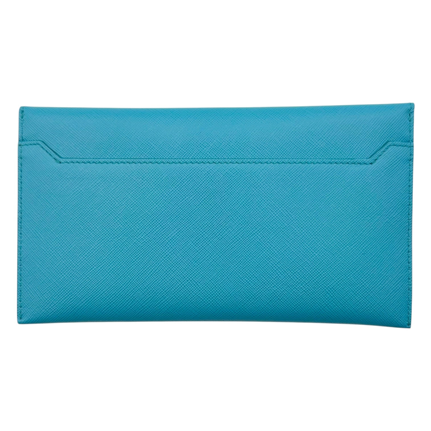 Prada Turquoise Saffiano Leather Envelope Clutch