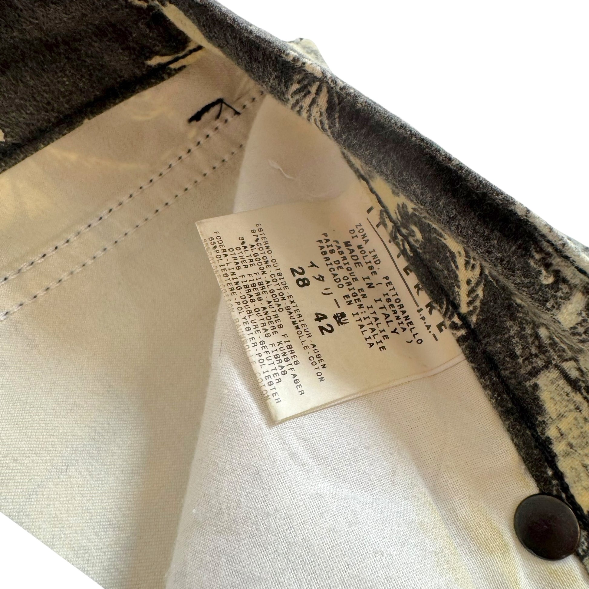 Just Cavalli City Patchwork Print Jeans Ivory Blue
