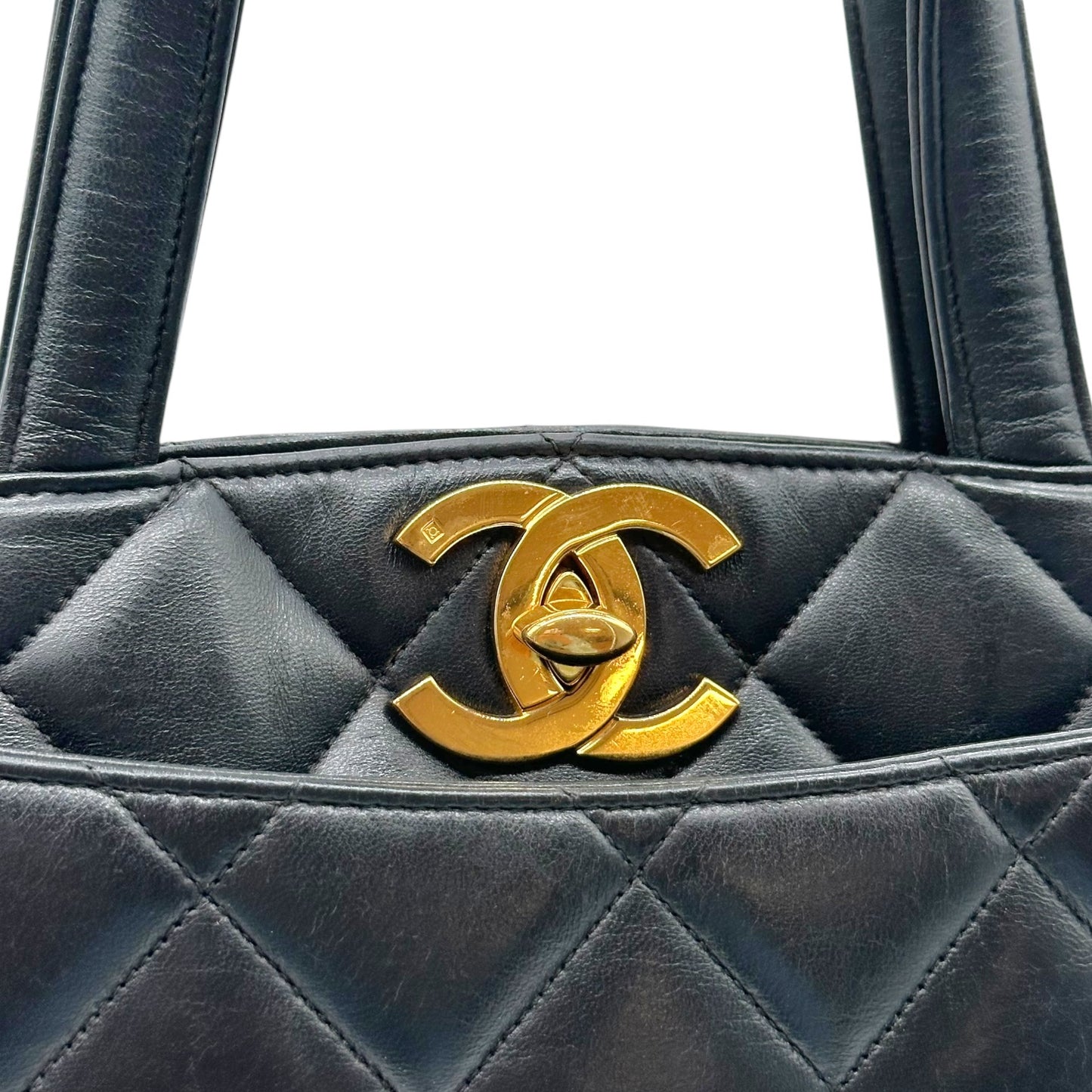 Chanel Black Matelasse Lambskin Handbag with Gold CC Clasp