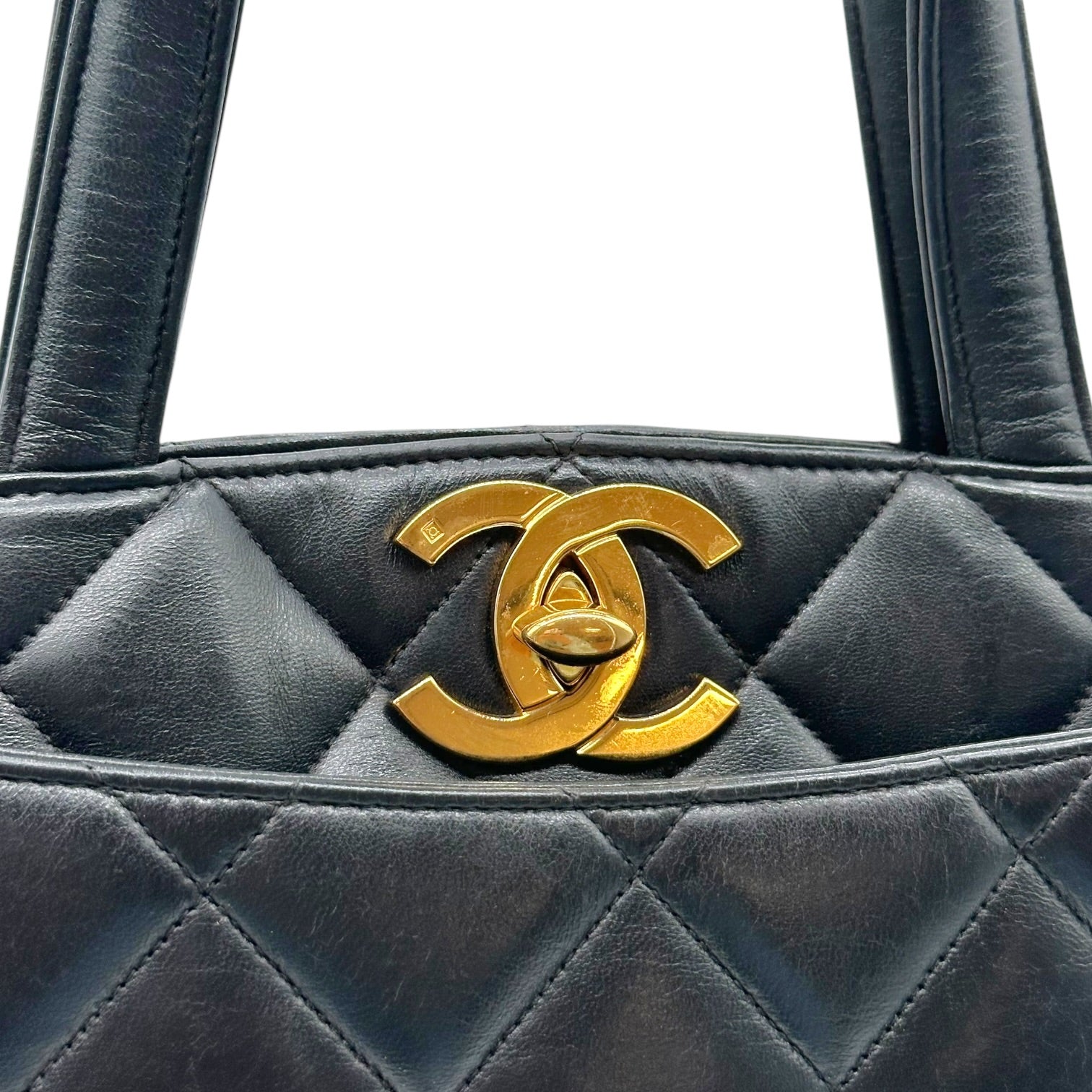Chanel Black Matelasse Lambskin Handbag with Gold CC Clasp