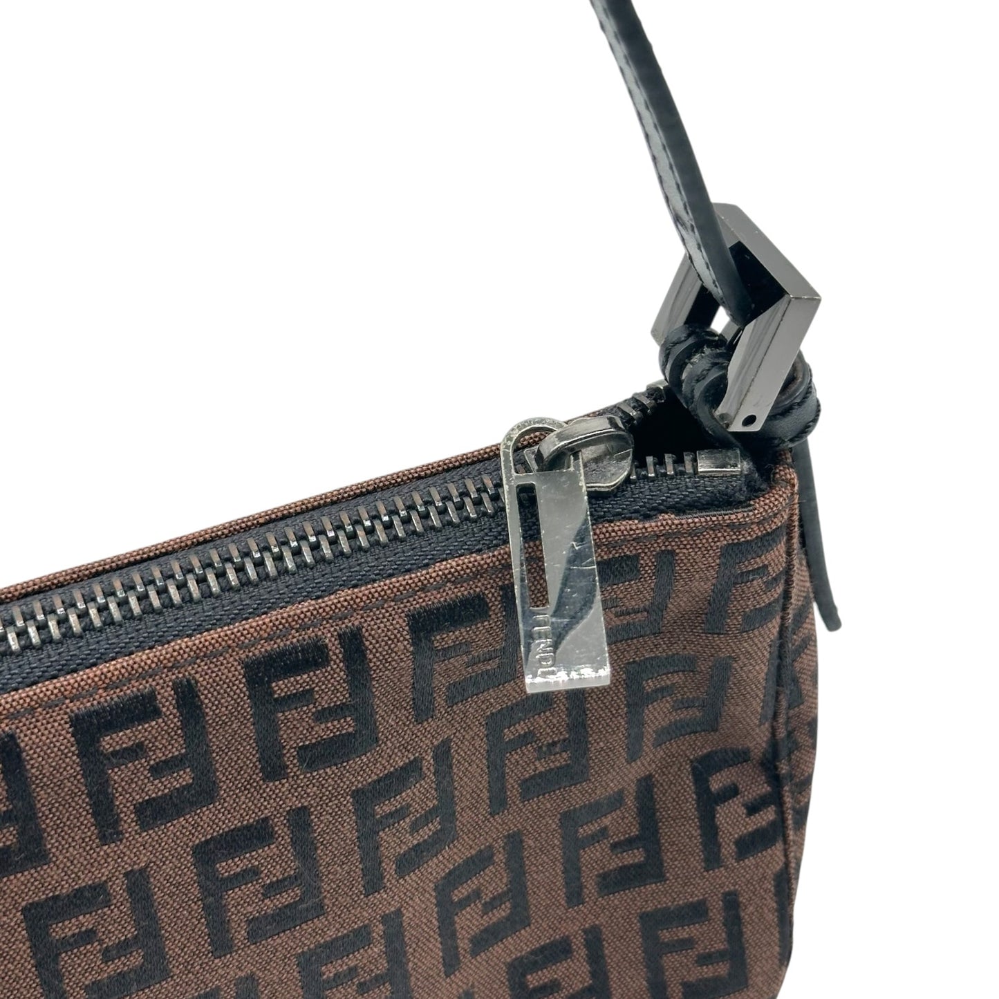 Fendi Pochette Bag Black Brown Zucchino Monogram
