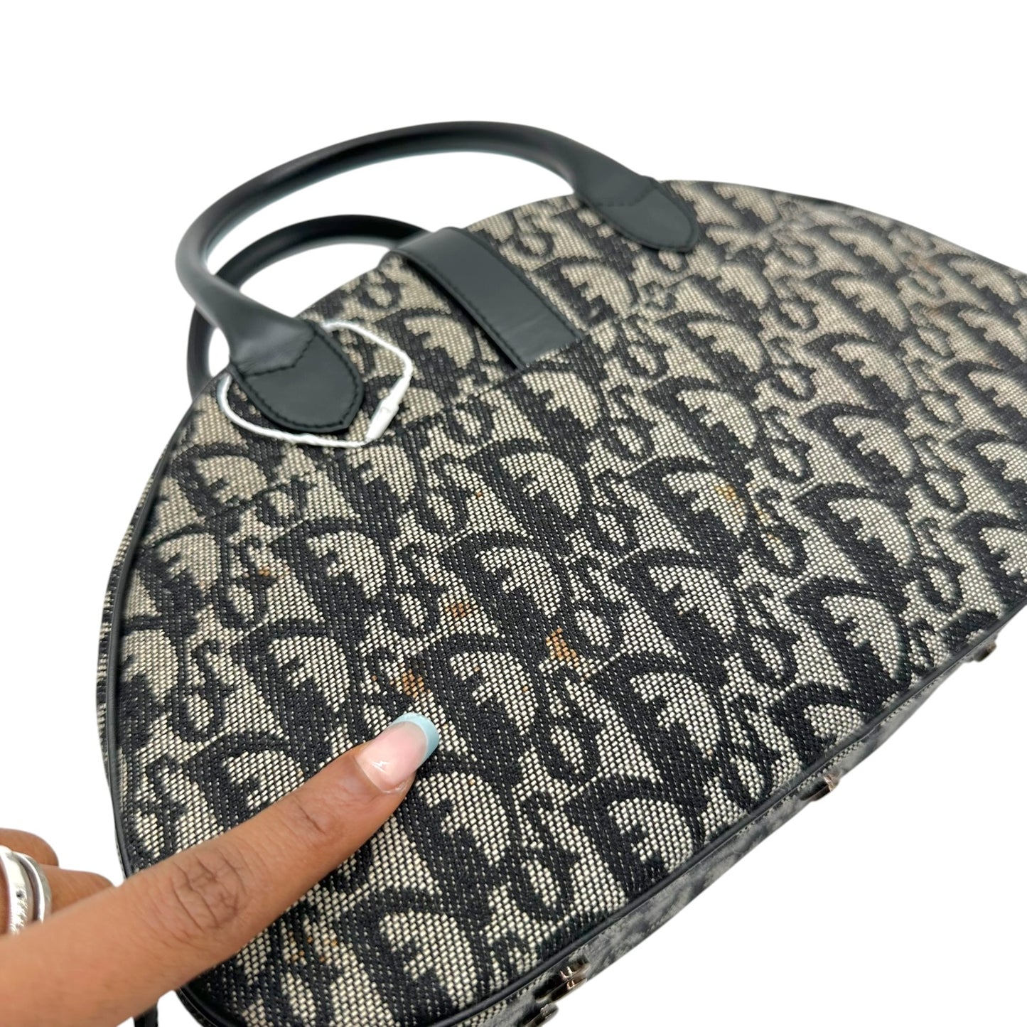 Christian Dior Small Double Saddle Bowler Bag Black Trotter