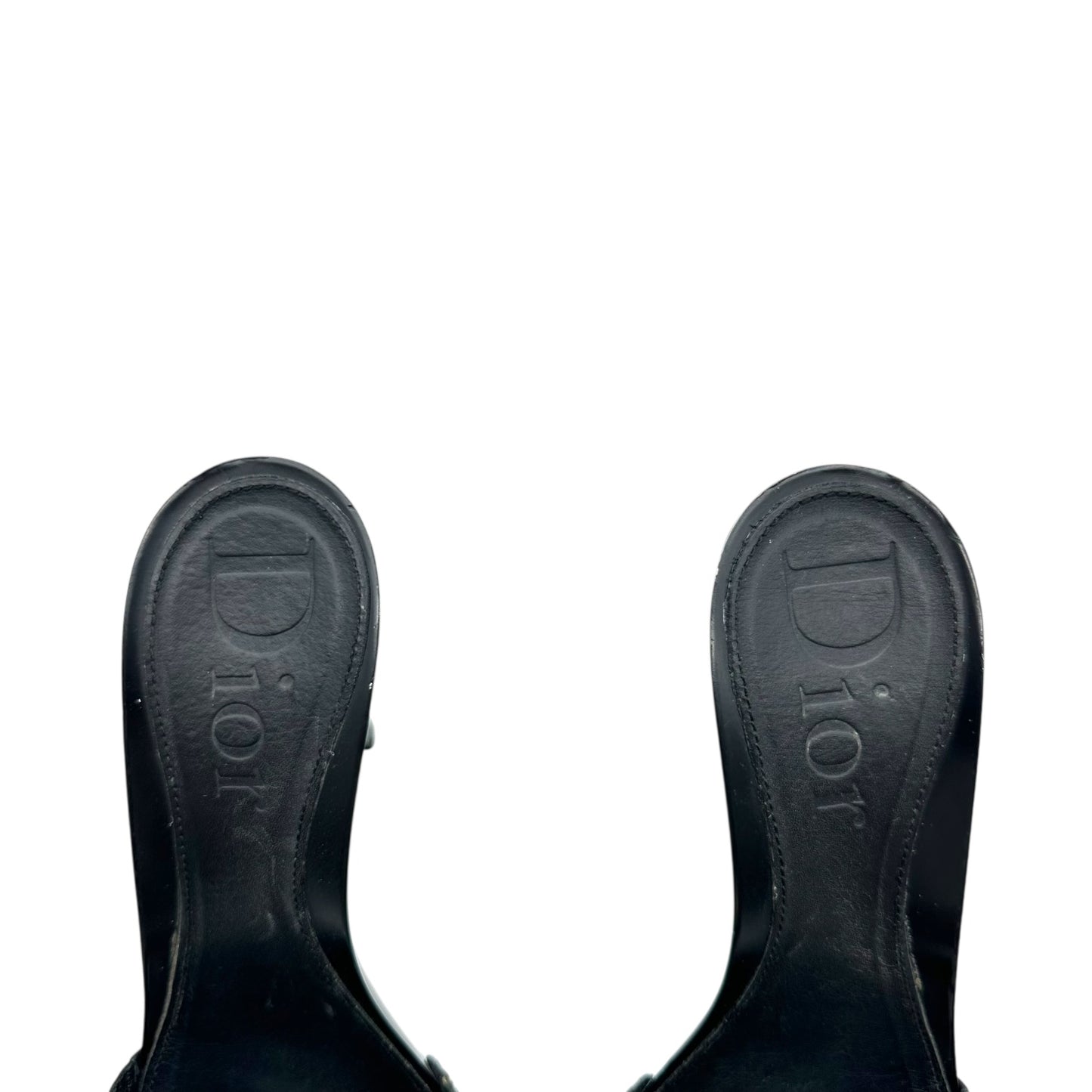 Christian Dior Black Logo Mule Heels
