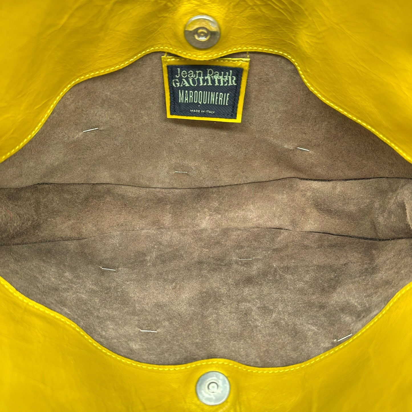 Jean Paul Gaultier Yellow Pin Embellished Round Handbag