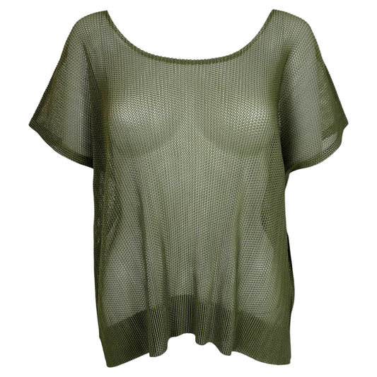 Issey Miyake Pleats Please Khaki Green Boxy-Cut Top