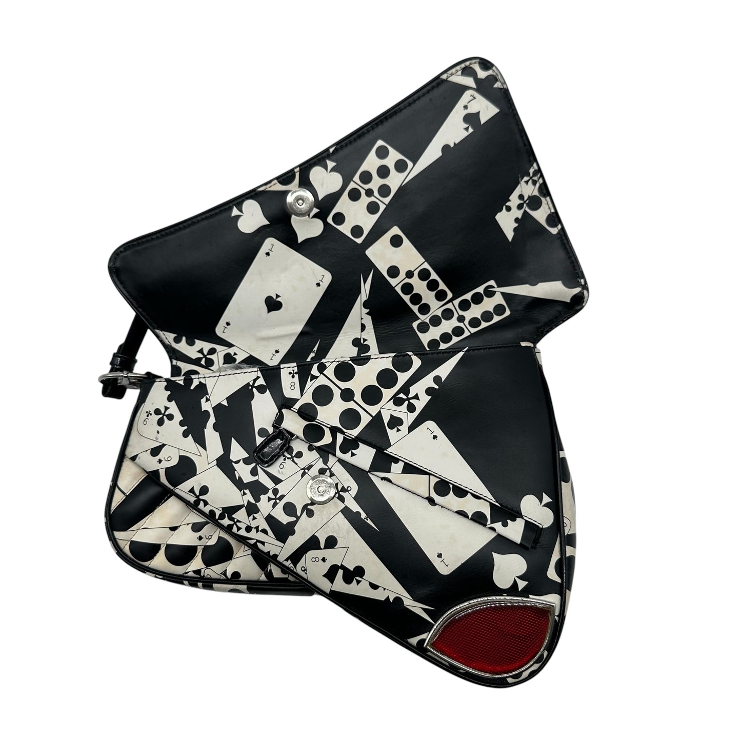 Christian Dior Black Playing Card Print Shoulder Bag