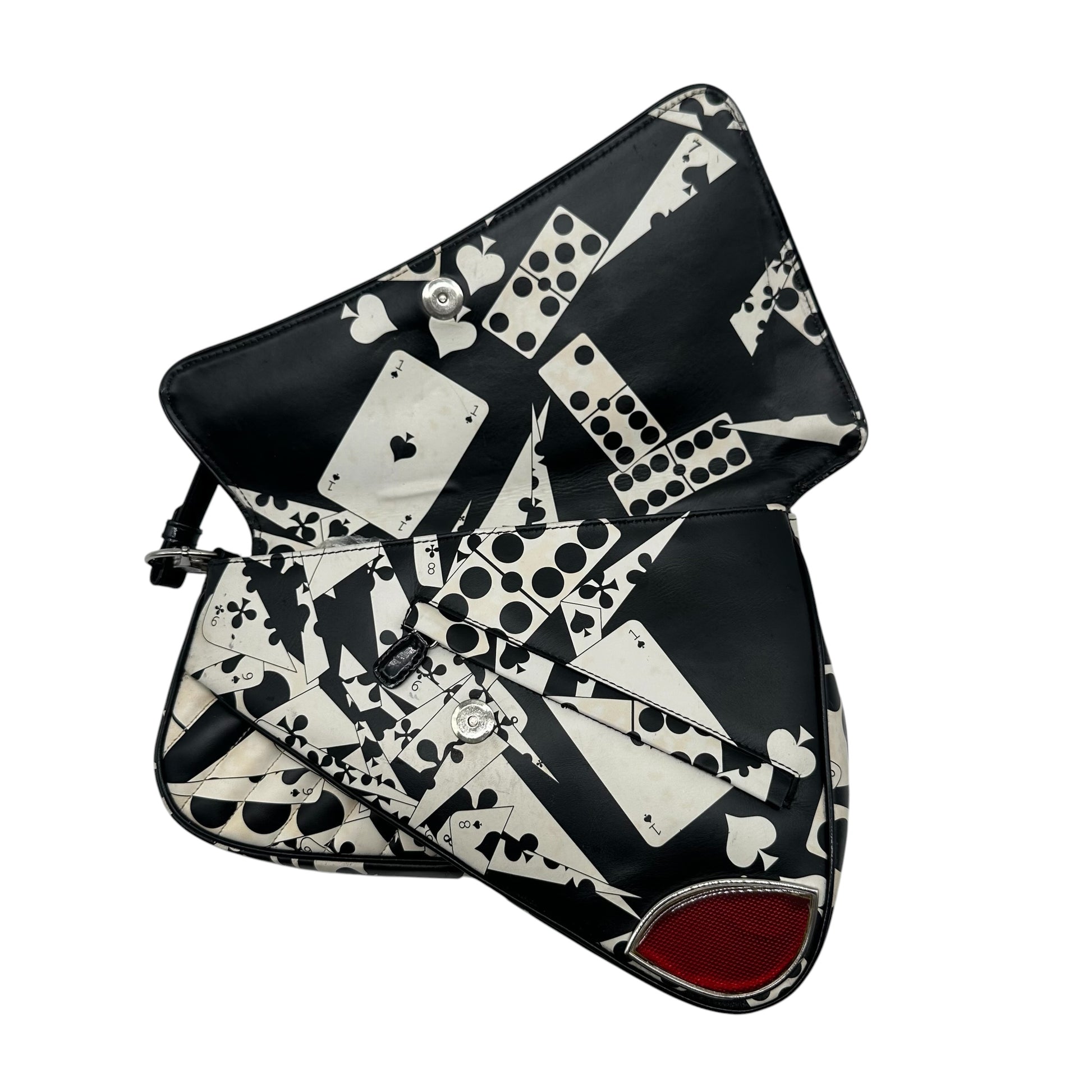 Christian Dior Black Playing Card Print Shoulder Bag