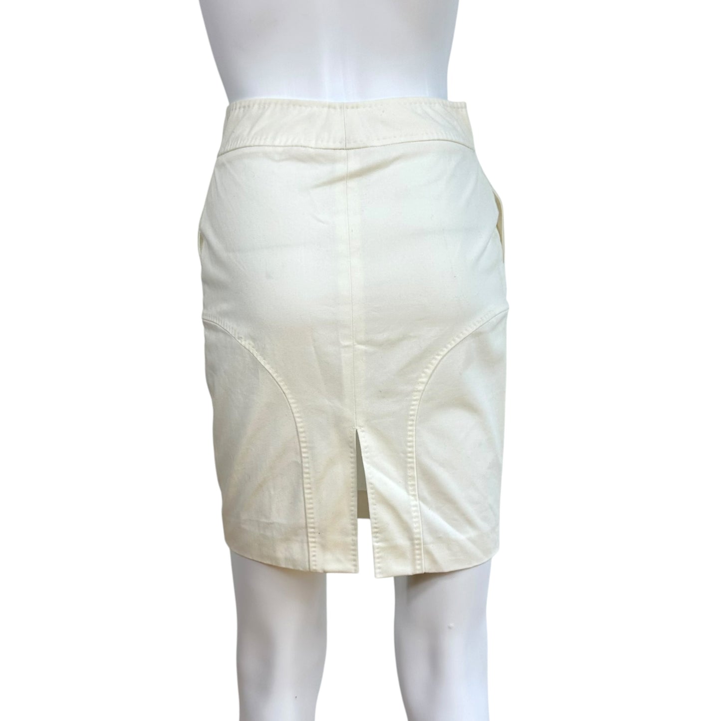 Gucci by Tom Ford S/S 2002 White Denim Jacket & Midi Skirt Set