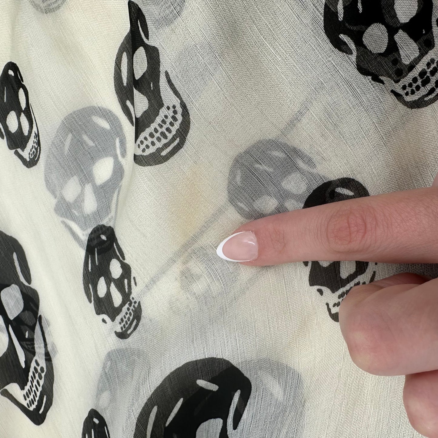 Alexander McQueen Black & White Skull Print Silk Square Scarf