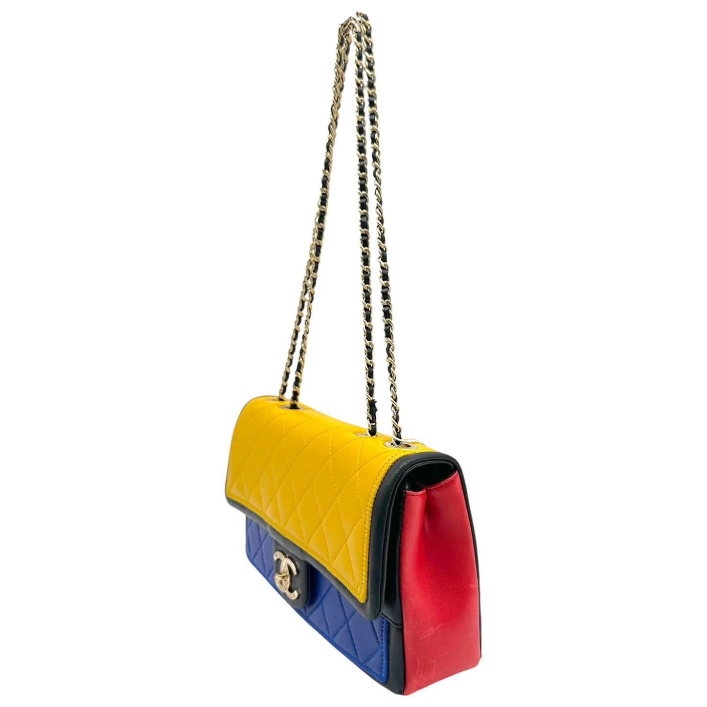 Chanel Primary Tri-Color Mondrian Matelasse Medium Flap Bag 2013-14