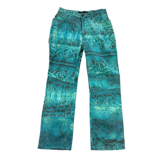 Just Cavalli Roberto Cavalli Turquoise Snake Print Jeans