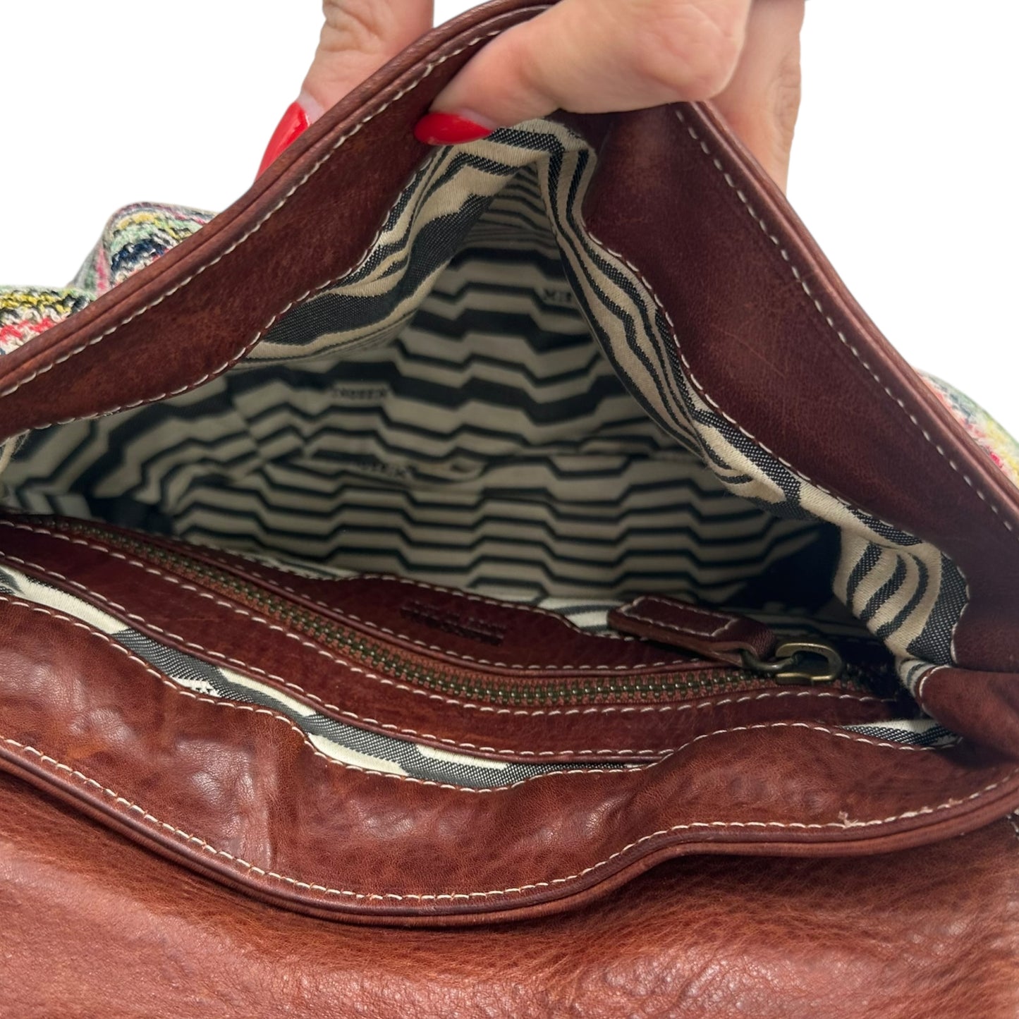 Missoni Multicolor Knit Braided Strap Shoulder Bag