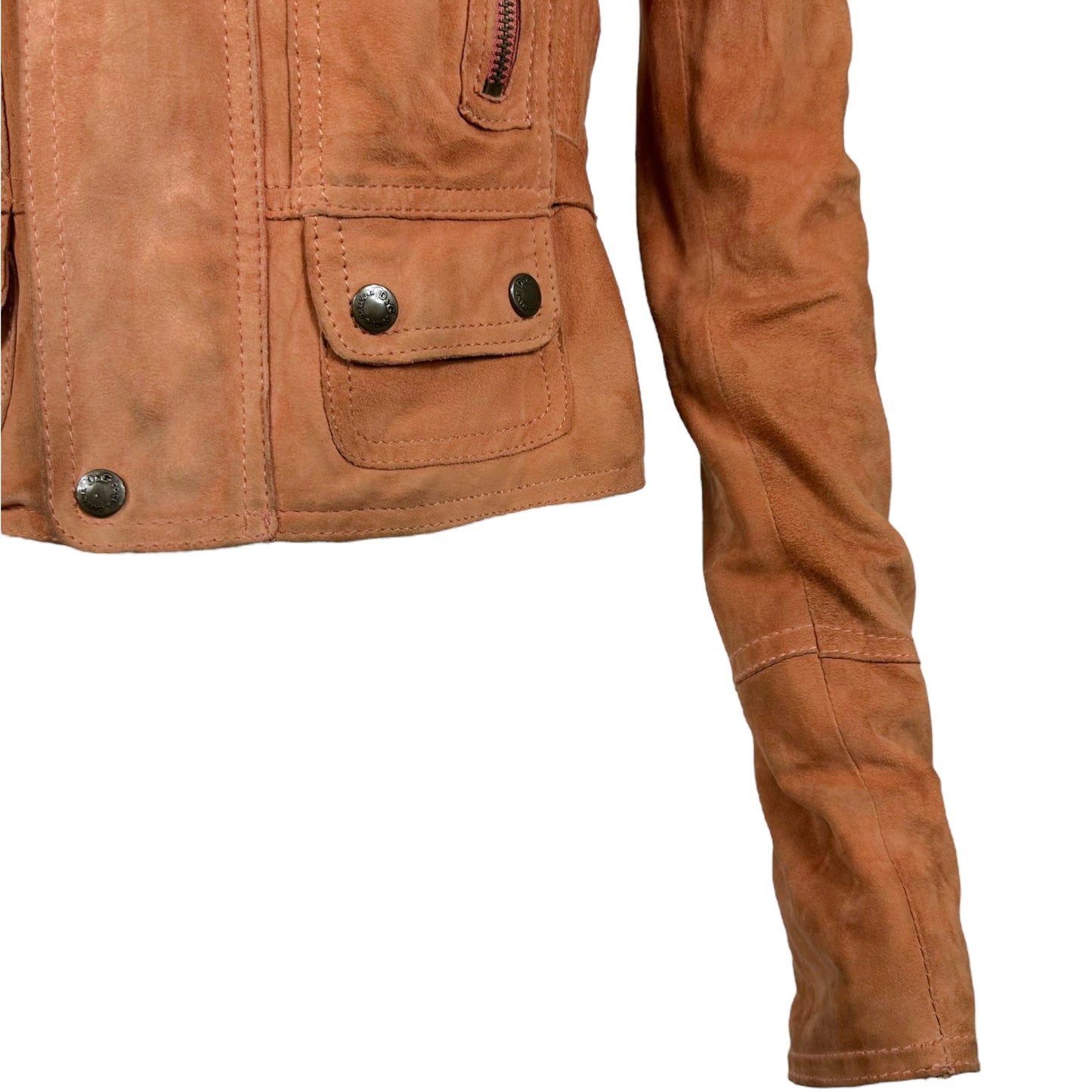 D&G Dolce & Gabbana Burnt Orange Suede Moto Jacket