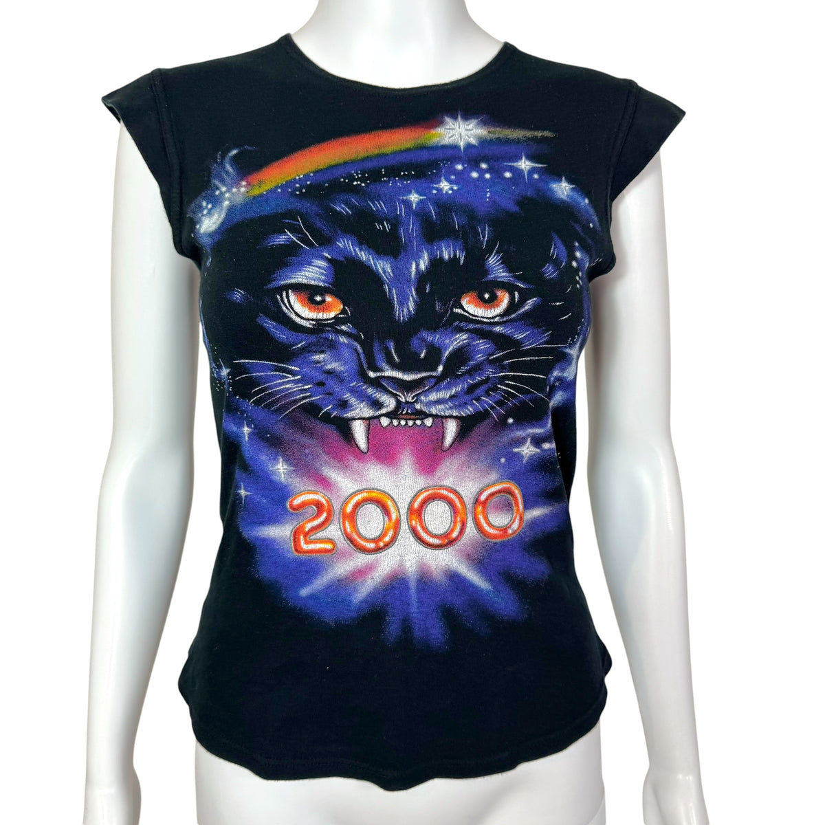 Chloe Black Cat Graphic T-Shirt Early 2000s Vintage