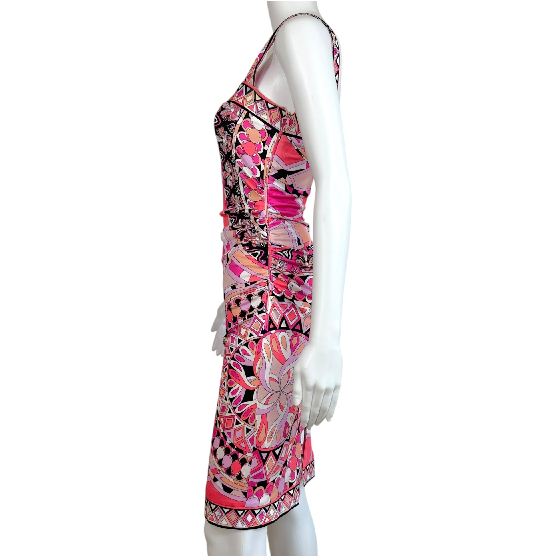 Emilio Pucci Pink Printed Bodycon Midi Dress