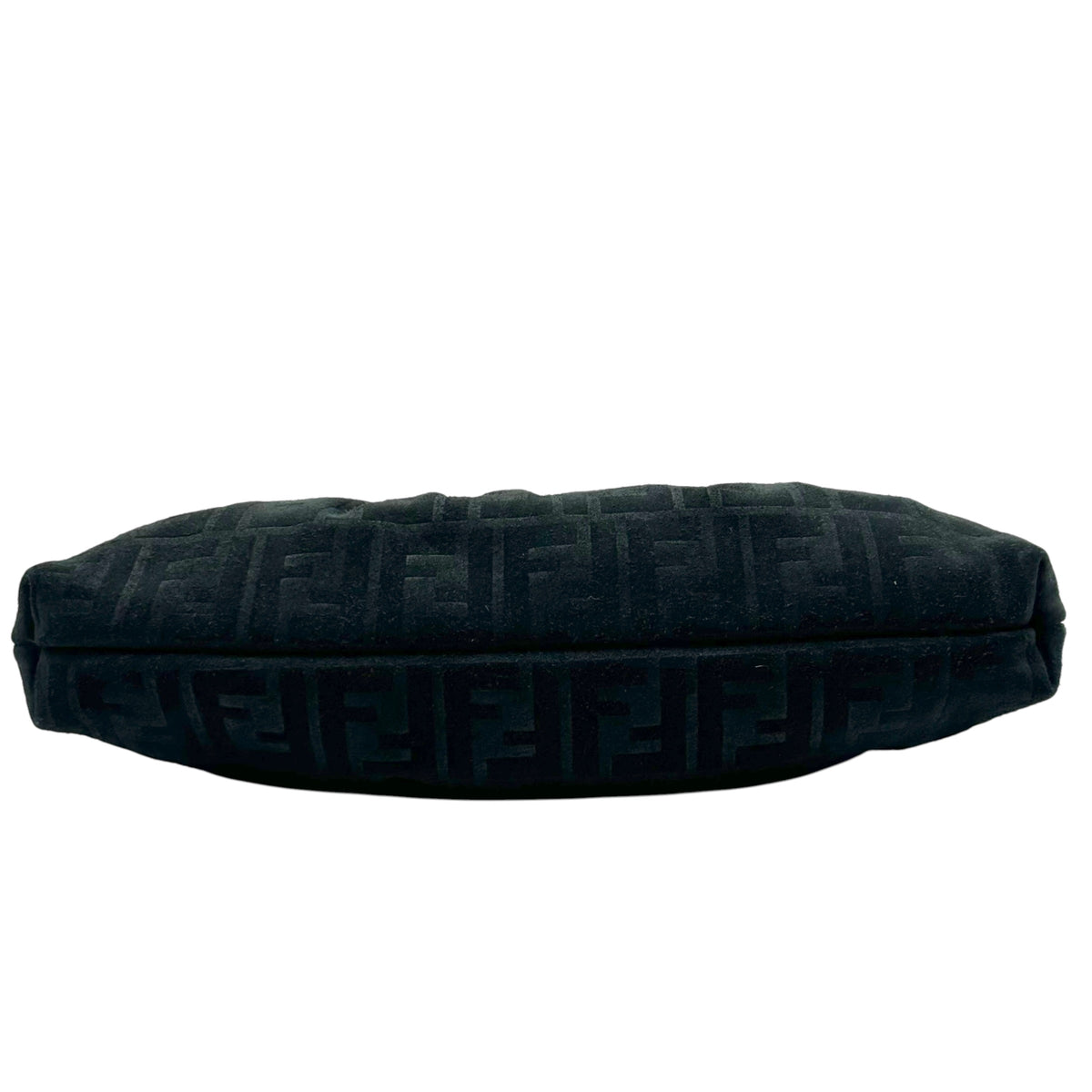Fendi Black Suede Zucca Monogram Shoulder Bag
