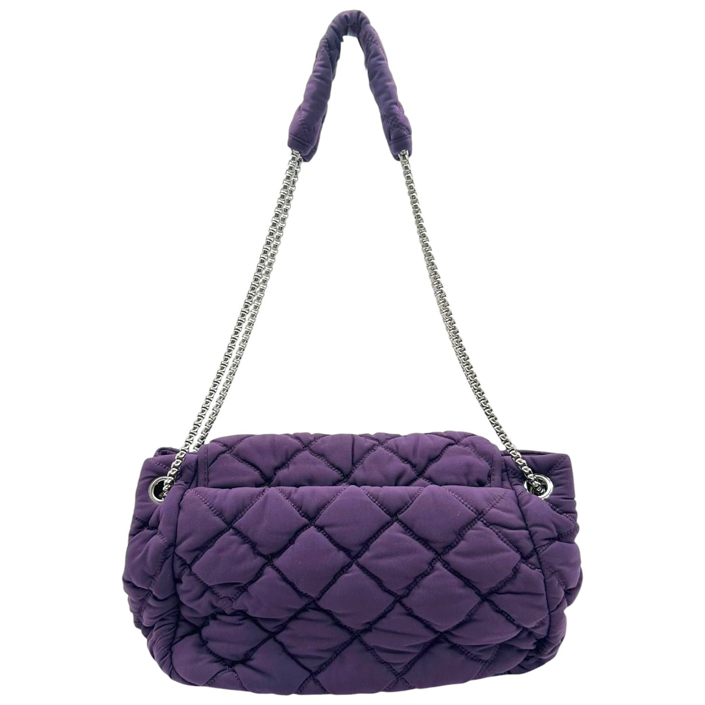 Chanel Purple Quilted Bubble Shoulder Flap Bag