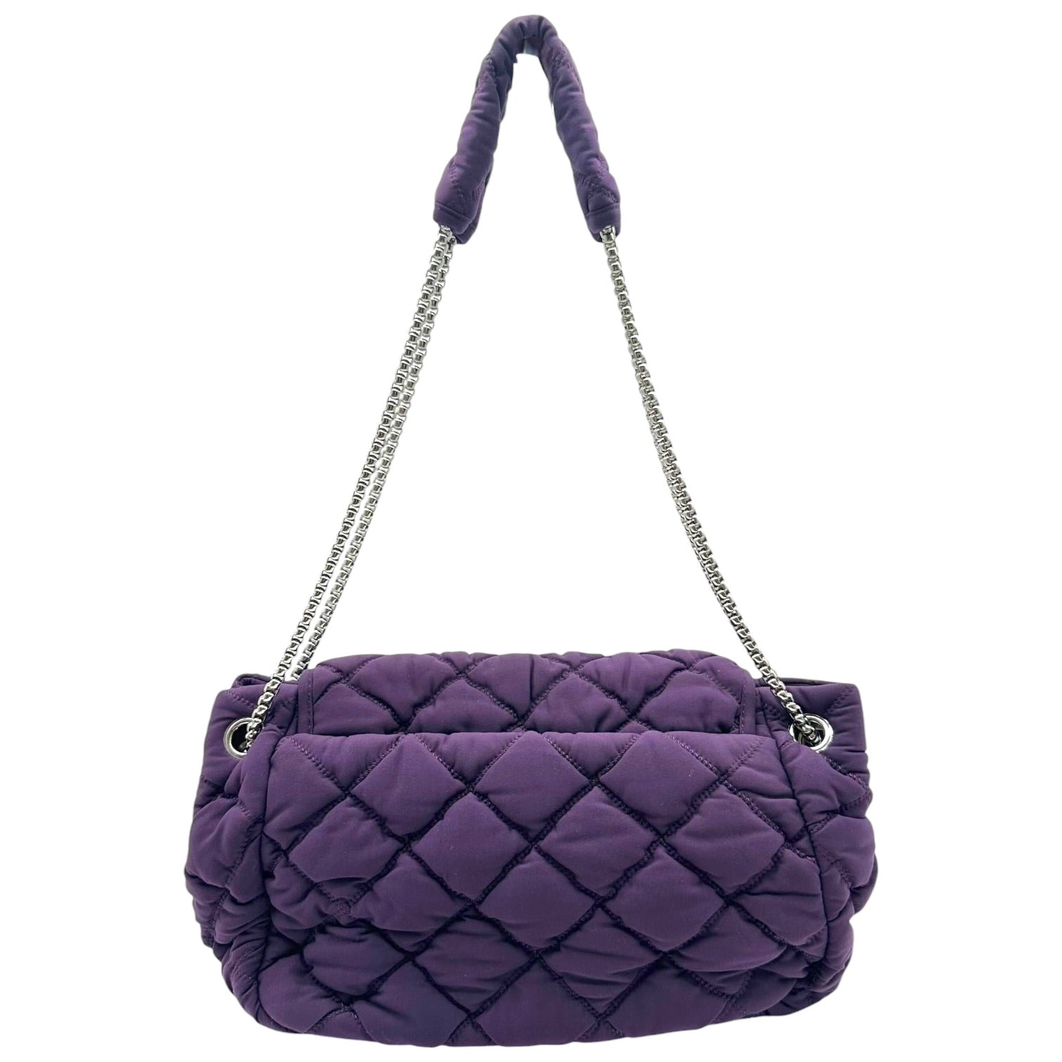 Chanel Purple Quilted Bubble Shoulder Flap Bag