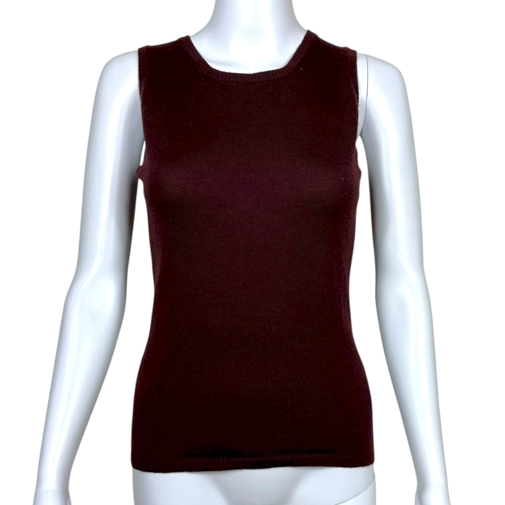 Chanel Burgundy Cashmere & Silk Knit Tank - Outfit Repeater